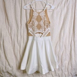 Luxxel White Lace Fit & Flare Dress